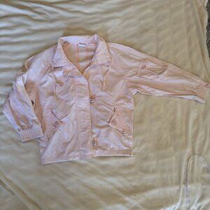 Women's Small Vintage blush pastel Pink Foxland Jacket Retro Loop Button